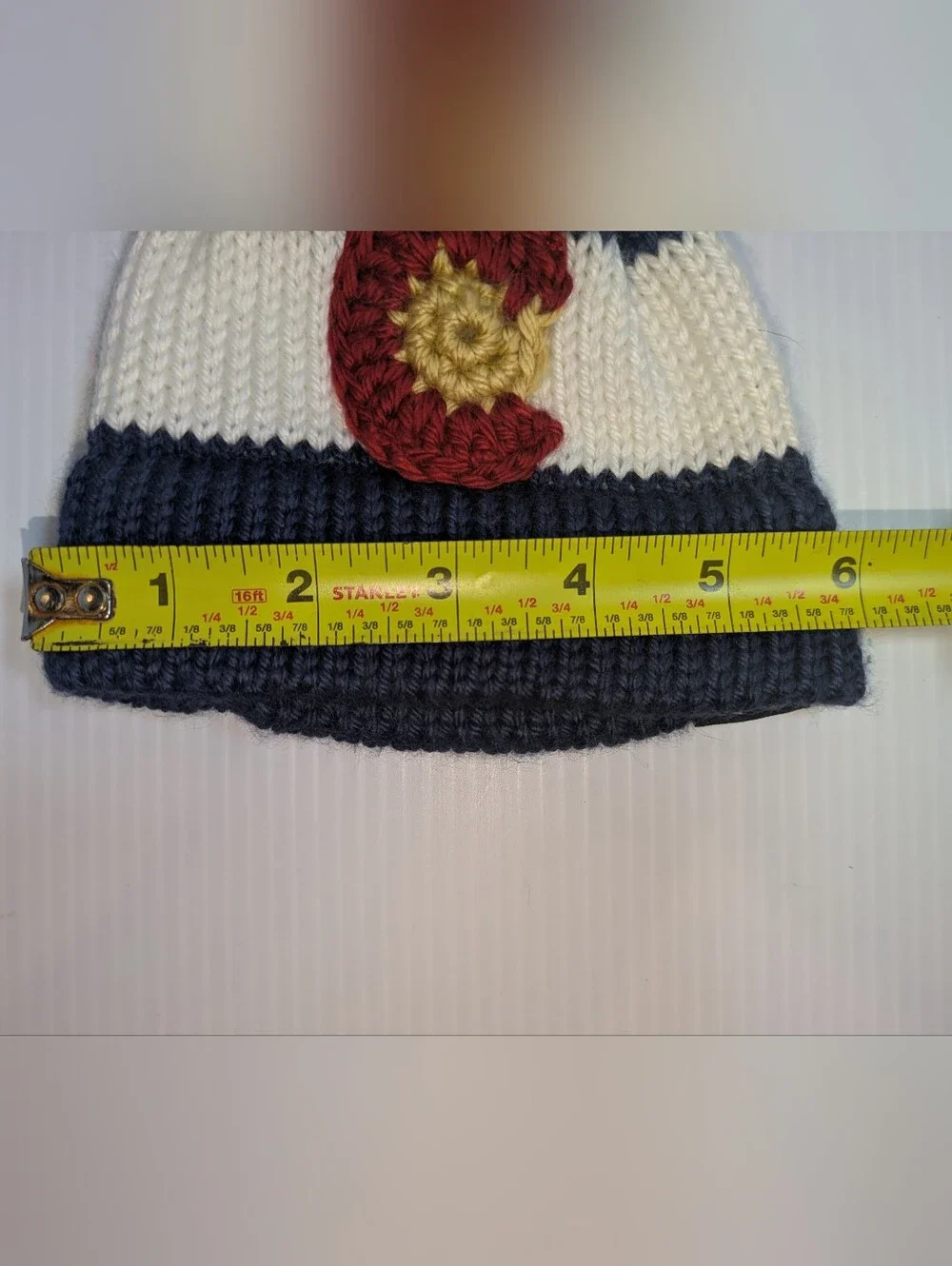 AKINZ Kids Colorado Flag Knit Beanie Hat Navy White Toddler Youth One Size